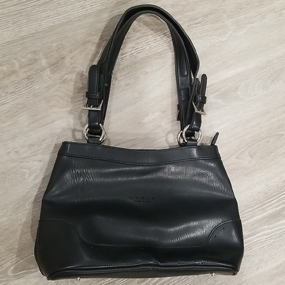 Coach Handbags - Coach Black Leather Shoulder Bag